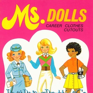 Muñecas de papel antiguas, muñecas de la Sra. Girls, recortes de ropa de carrera, 1976, PDF imprimible, descarga digital instantánea, lindas imágenes prediseñadas de jóvenes profesionales