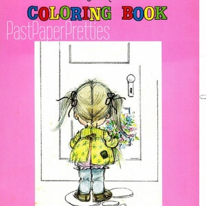Livro de colorir vintage para impressão TINA Adorable Little Girls Best Friends Sisters 1970s PDF Download digital instantâneo Kitsch Kids 33 páginas