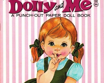 Vintage Paper Dolls Set Dolly and Me 1969 Printable PDF Instant Digital Download Kitsch Cute Little Girl and Her Toy Doll Clip Art