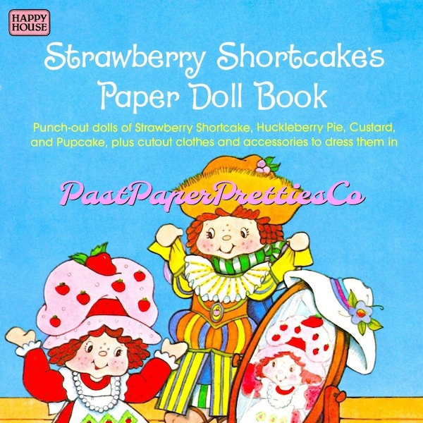 Vintage Strawberry Shortcake Paper Doll Book 1984 Printable PDF Instant Digital Download Huckleberry Pie Clipart