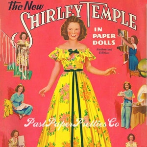Jahrgang die neue Shirley Temple in Papierpuppen Buch 1942 Druckbare PDF Sofortiger digitaler Download TV Movie Star Teen Schauspielerin Starlet Clipart