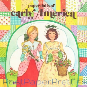 Vintage Paper Dolls von frühen Amerika Cute Frontier Prairie Mädchen c. 1975 druckbare PDF sofortiger digitaler Download Pionier-Puppen Clip Art