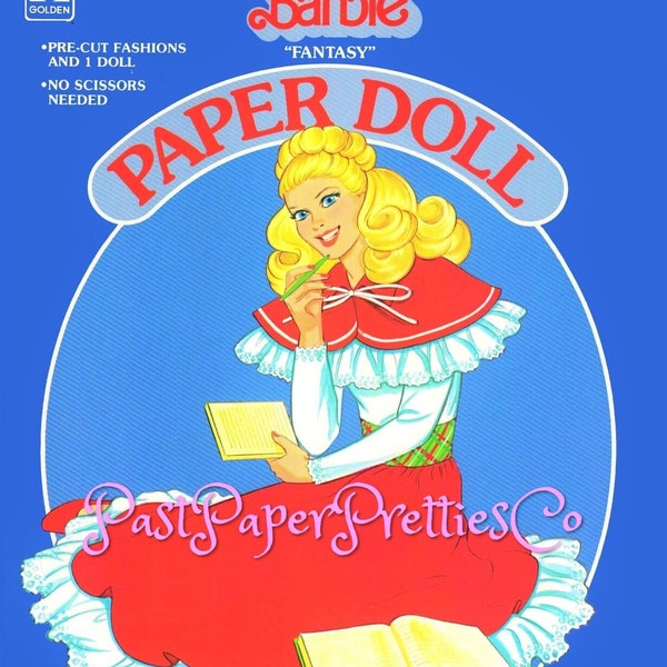 Vintage Paper Dolls Fantasy Barbie 1984 Printable PDF Instant Digital Download Pretty Eighties Fashions Toy Doll Z1