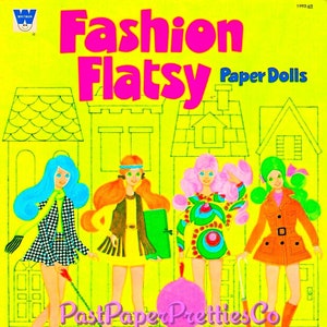 Vintage Paper Dolls Fashion Flatsy Retro 1971 afdrukbare PDF Instant Digitale Download schattig kinderspeelgoed Fashion Dolls illustraties