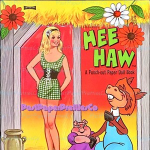 Bambole di carta vintage Hee Haw Retro TV Show PDF stampabile Download digitale istantaneo 1971 Divertente TV Clipart