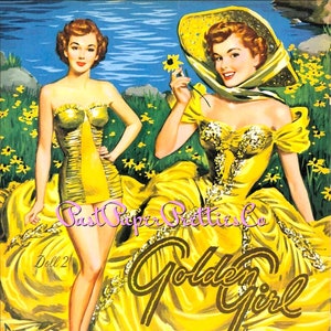 Bambole di carta vintage Golden Girl Gay e Gail 1953 PDF stampabile Download digitale istantaneo Bellissime ragazze glamour anni '50 Clip Art
