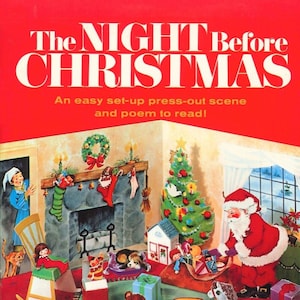 Vintage stampabile La notte prima di Natale ritaglia e assembla Playset Scena 1963 PDF Download digitale istantaneo Diorama di carta retrò