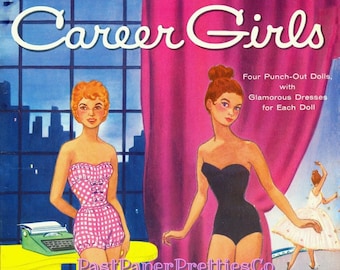 Vintage Paper Dolls Career Girls c. 1950s PDF Printable Instant Digital Download 2 Pretty Career Women Working Girls Clip Art