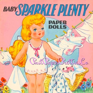 Vintage Paper Dolls Baby Sparkle Plenty 1948 Printable Adorable Dolly And Outfits PDF Instant Digital Download Kitschy Cute Girl Clipart