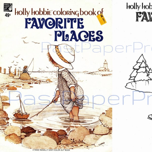 Vintage Printable Holly Hobbie Coloring Book of Favorite Places 1976 PDF Instant Digital Download 65 Pages