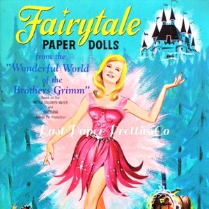 Vintage Fairytale Paper Dolls Brothers Grimm 1963 Printable PDF Instant Digital Download The Snow White Story Clipart