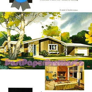 Vintage 12 MCM familie geplande huizen ongebruikelijke huisplannen retro moderne huizen halverwege de eeuw afdrukbaar boek 1961 pdf instant digitale download