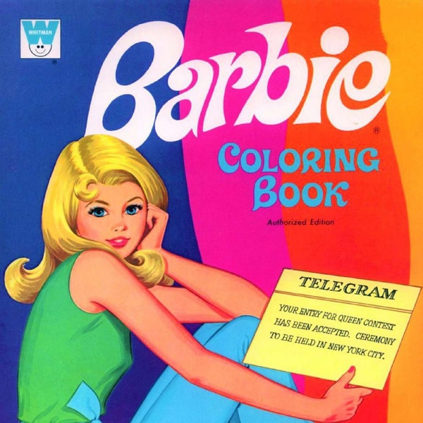 Vintage Printable Barbie Coloring Book PDF Instant Digital Download Retro Seventies 1972 Toy Doll 139 Pages to Color