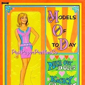 Vintage Paper Dolls Wanted Models of Today 1968 Mod Boho Hippie Groovy Fashions Printable PDF Instant Digital Download Retro Clip Art