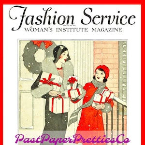 Vintage druckbare Fashion Service Womans Institute Magazine Weihnachten 1929 Art Deco Roaring 20s Flapper Art PDF Sofortiger digitaler Download