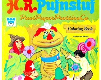 Libro da colorare vintage H.R. Pufnstuf 1970 PDF Download digitale istantaneo 127 pagine nostalgiche da colorare