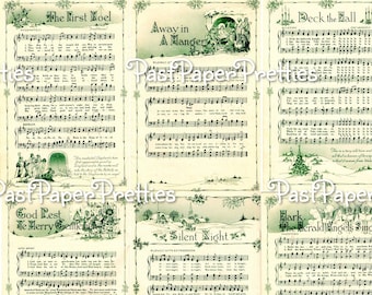 Vintage Printable Classic Christmas Carols Sheet Music 11 Old World Holiday Hymn Images PDF Instant Digital Download Xmas Ephemera Clip Art
