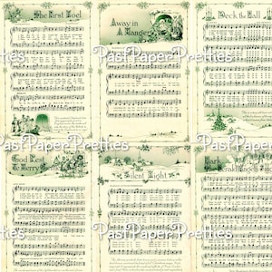 Vintage imprimable chants de Noël classiques 11 partitions de chants de Noël du Vieux Monde, Images de cantiques des fêtes du Vieux Monde PDF Téléchargement numérique instantané Noël éphémères Clip Art
