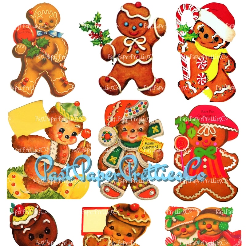 Gingerbread Man Postcards Etsy