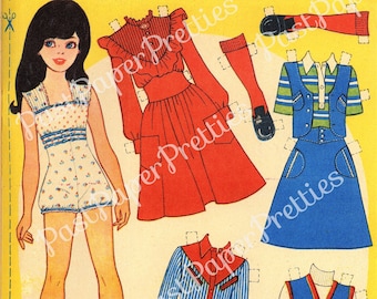Vintage Printable Paper Dolls Retro Eighties Fashion Girls Collage Sheets 1980s Fashions Cut Out Dolls PDF Instant Digital Download 20 Pages