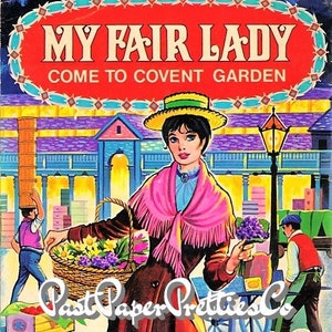 Bonecas de papel vintage My Fair Lady O musical dos anos 1960 PDF para impressão Download digital instantâneo Linda Eliza Doolittle Clip Art