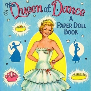 Bonecas de papel vintage A rainha da dança A rainha da música 1954 PDF para impressão Download digital instantâneo Linda cantora dançarina estrela Clip Art