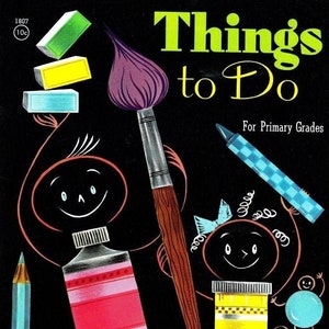 Utskrivbara målarbokssidor med gamla böcker, saker att göra för årskurs 1950, aktivitetsbok i PDF-format, 24 sidor, digital nedladdning