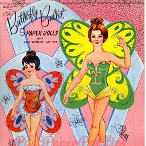 Vintage Paper Dolls The Butterfly Ballet Ballerinas c. 1957 PDF Printable Instant Digital Download 7 Cute Girl and Boy Ballet Dancers