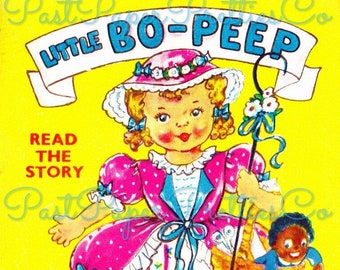 Vintage Paper Doll Little Bo Peep c. 1950s PDF Printable Instant Digital Download Sandles Inc Cute Fairytale Nursery Rhyme Clipart
