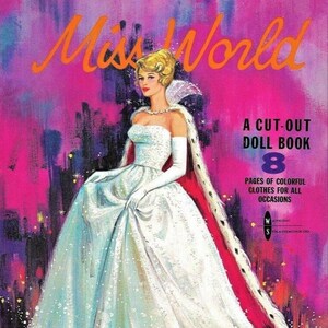 Bonecas de papel vintage Miss Mundo c. 1965 PDF para impressão Download digital instantâneo Linda rainha do concurso de beleza e roupas Clip Art