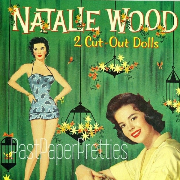 Vintage Movie Star Paper Dolls Natalie Wood 1958 PDF Printable Instant Digital Download Pretty Hollywood Actress Starlet Doll Clip Art