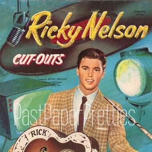 Vintage Paper Dolls Set Ricky Nelson Cut-Outs 1959 Printable PDF Instant Digital Download Retro 70s TV Star Singer Clip Art