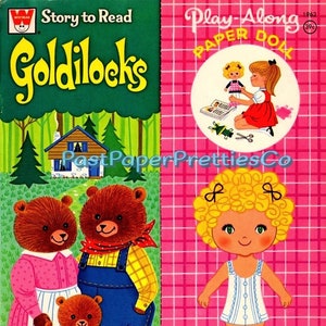 Vintage Printable Paper Dolls and Story to Read Goldilocks 1972 PDF Instant Digital Download The Three Bears Storybook Clip Art