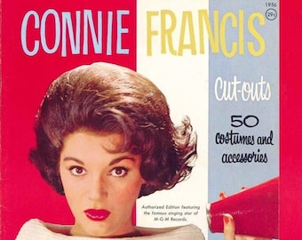 Vintage Paper Dolls Connie Francis 1963 Printable PDF Instant Digital Download Famous American Pop Singer Clipart