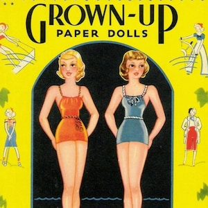 Bonecas de papel adultas vintage Dot Kay Betty Jean 1936 PDF para impressão Download digital instantâneo 4 lindas mulheres e roupas Clip Art