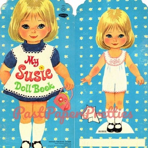 Vintage Paper Dolls My Susie Doll Book c. 1968 Printable PDF Instant Digital Download Cute Blonde Freckled Little Girl Clip Art