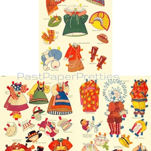 Vintage Paper Dolls Around the World Antique 1935 Printable International Children Instant ...