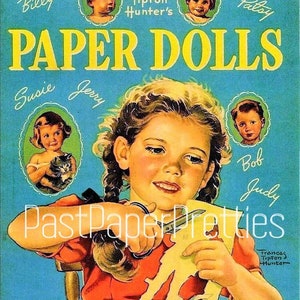 Vintage Paper Dolls De familie Alden c. 1943 afdrukbare pdf Instant digitale download schattige kitsch kinderen zes broers en zussen speelgoed huisdieren illustraties