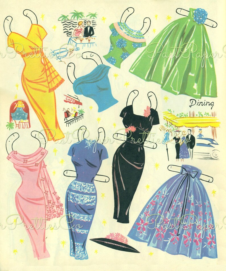 Vintage Paper Dolls Fashions for the Modern Miss C. 1962 PDF Etsy