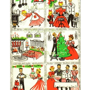 Vintage druckbare viktorianische Weihnachten Familie Zuhause Collage Karte Sofortiger digitaler Download Bild Kitsch altmodisch Urlaub ClipArt