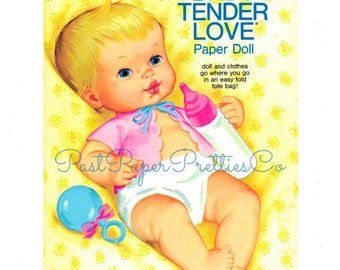 Vintage Paper Dolls Newborn Baby Tender Love Doll c. 1973 Printable PDF Instant Digital Download Cute Retro Childhood Toy Dolly Clip Art