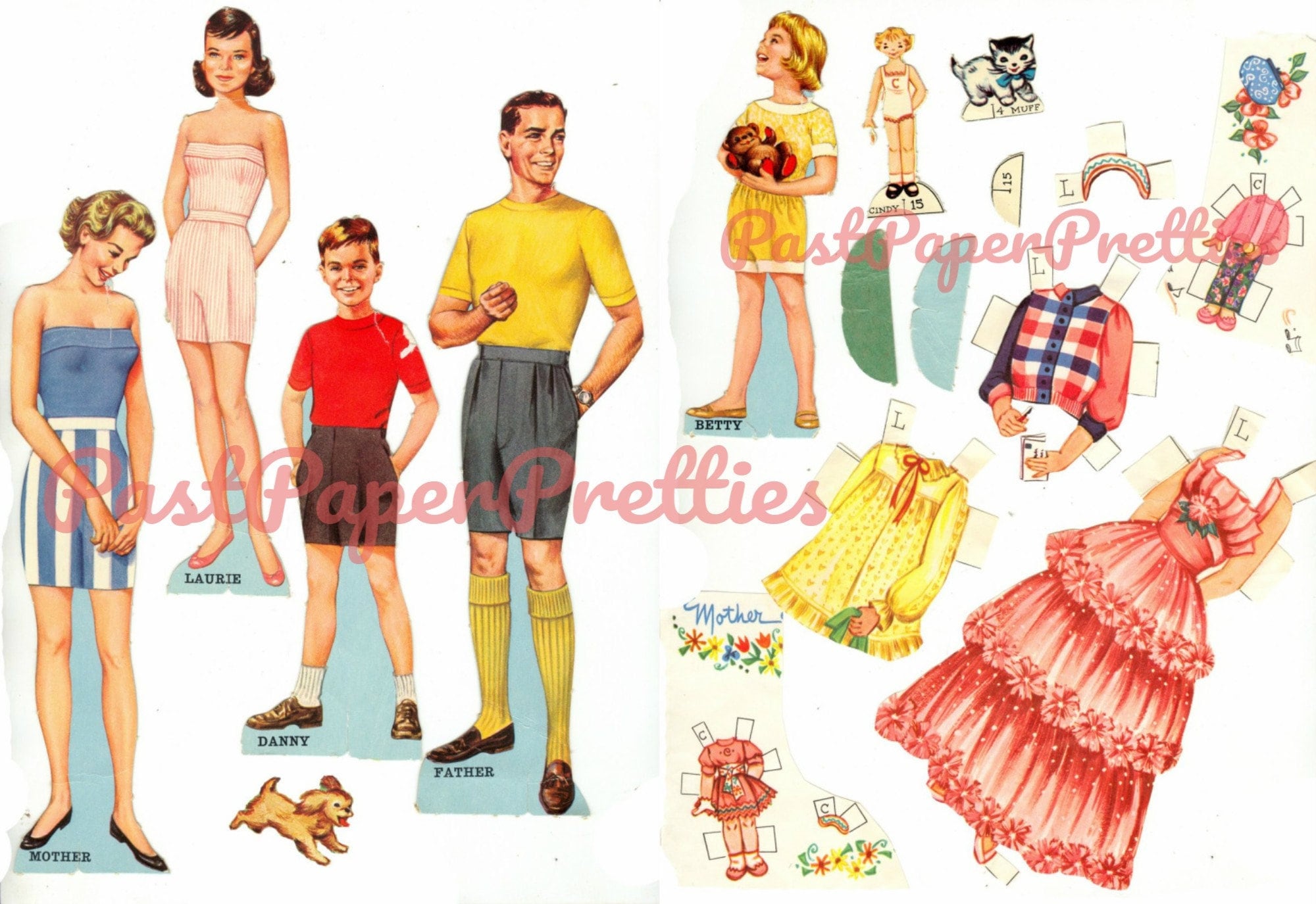 Vintage Paper Dolls the Happy Family C. 1960 Printable PDF