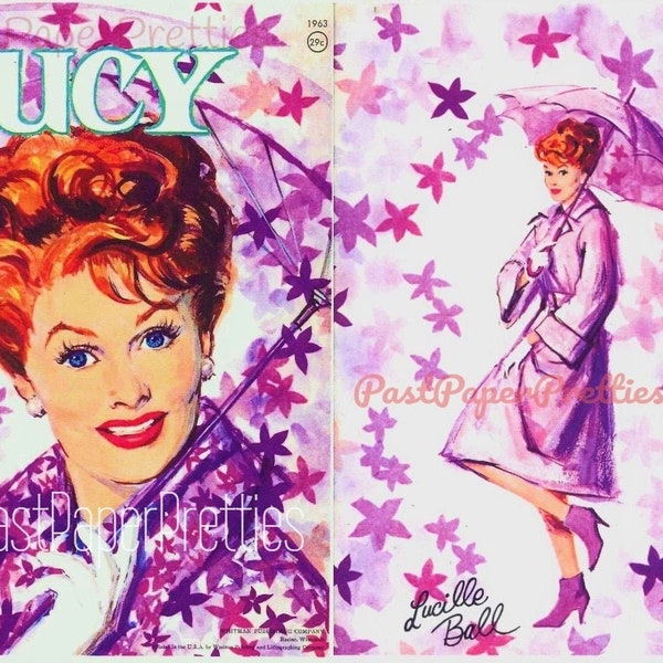 Vintage Paper Dolls Lucy Cut Out Dolls Lucille Ball 1964 PDF Printable Instant Digital Download Funny TV Actress Starlet Doll Clip Art