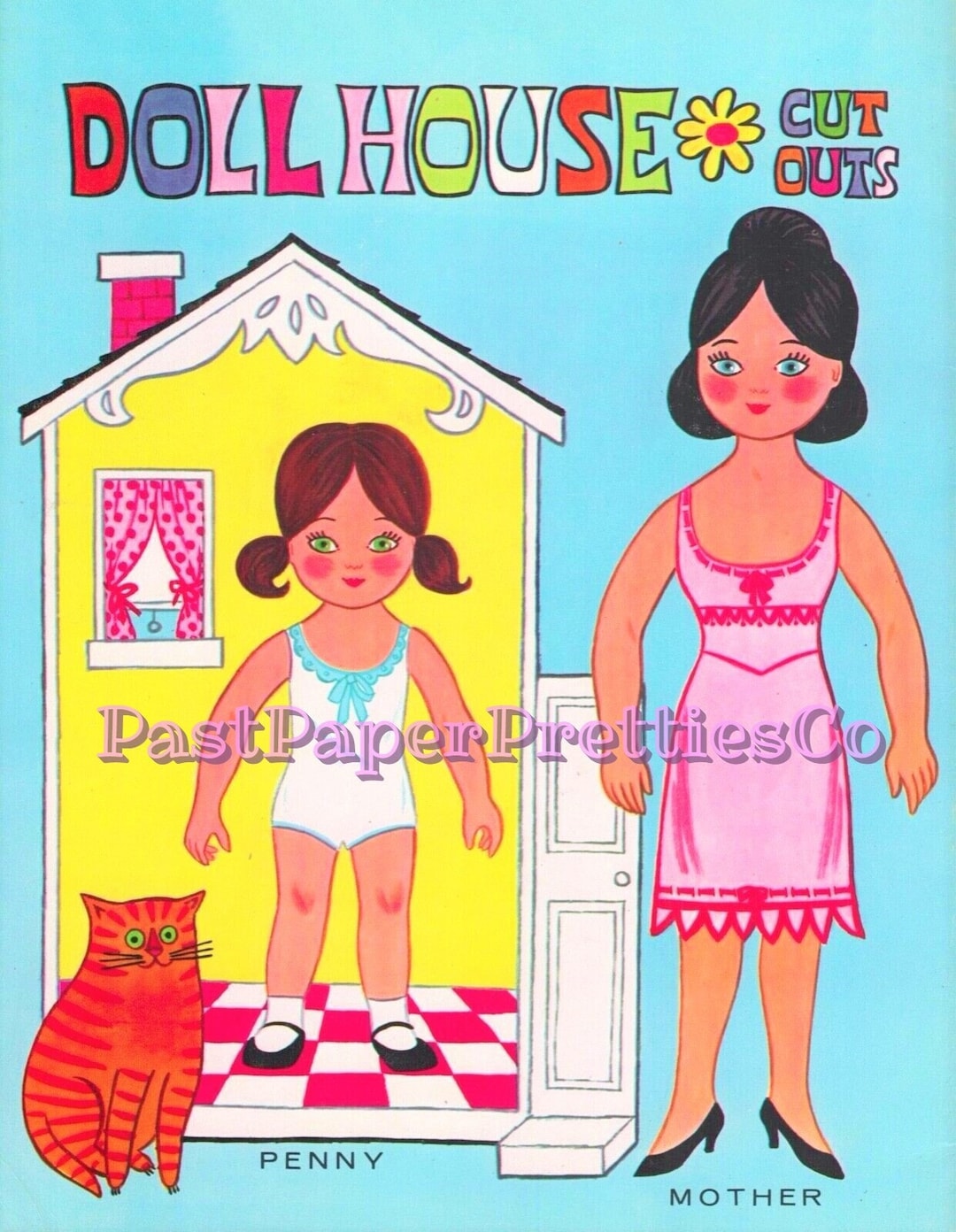 Vintage Paper Dolls Dollhouse Cut Outs 1960s Printable Instant Digital ...