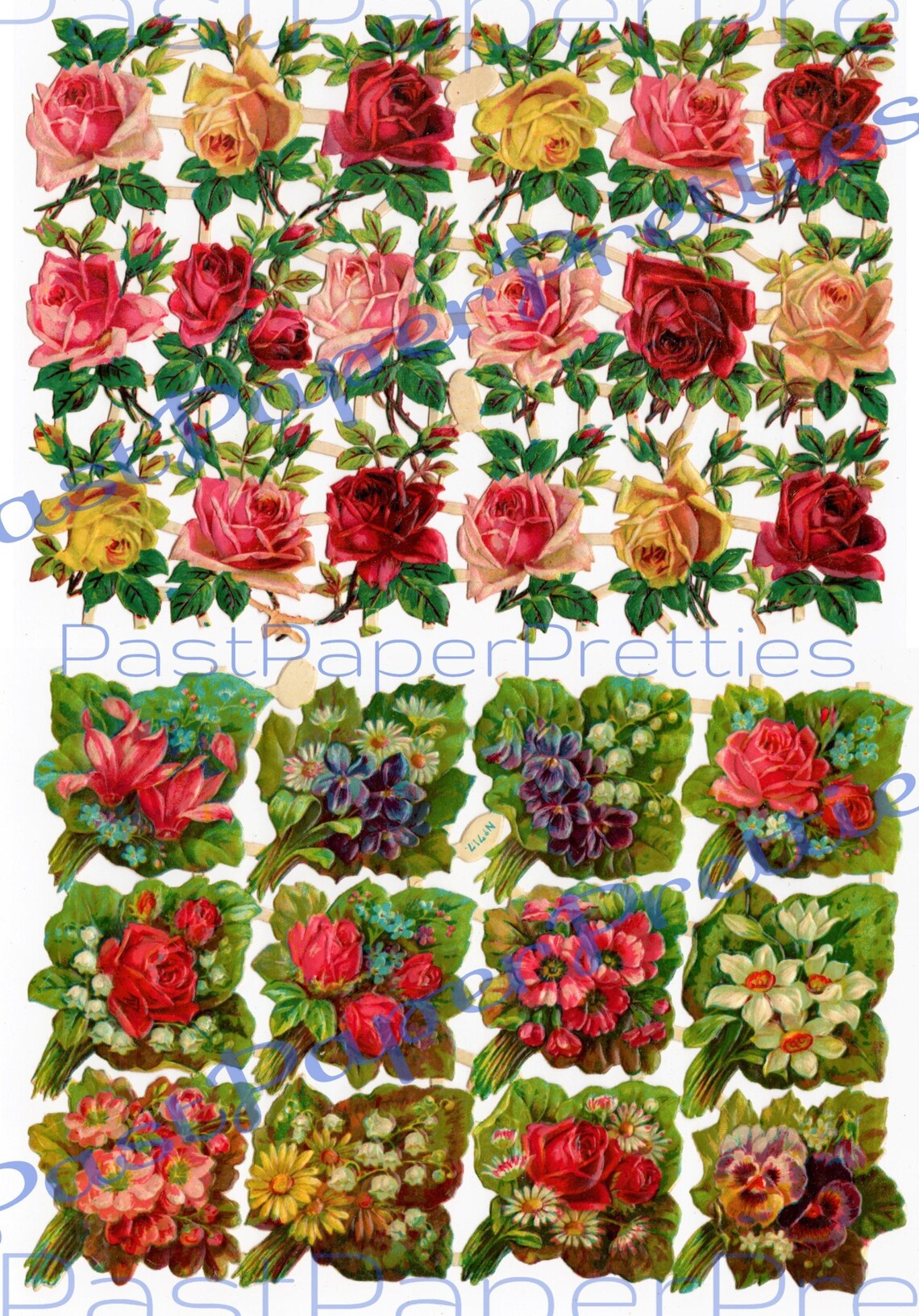 Vintage Antique Victorian Roses and Nosegay Flower Bouquets Printable ...