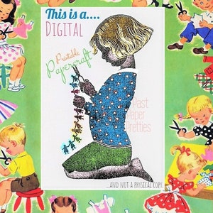 Vintage Paper Dolls Nurse Cut-Out Doll c. 1963 Printable Instant Digital Download Pretty Hospital Nurse Clip Art image 4