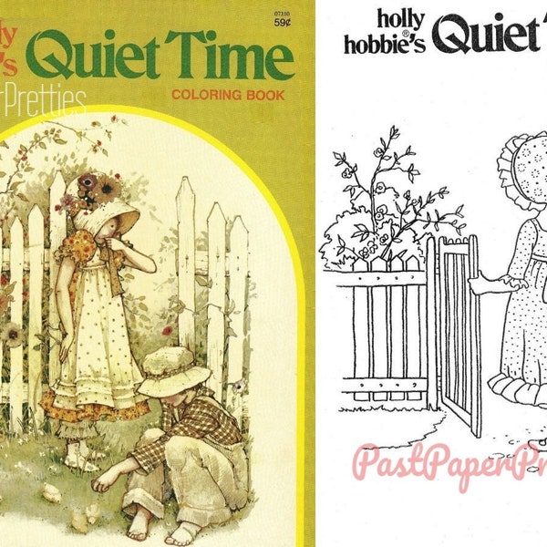 Vintage Printable Coloring Book Holly Hobbies Quiet Time 1976 PDF Instant Digital Download Cute Prairie Girl Clip Art 60 Pages