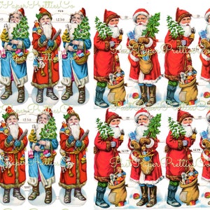 Vintage antike Weihnachtsmann viktorianischen Weihnachtsmann druckbare Papierschnipsel Collage Blätter Sofortiger digitaler Download 1920er Jahre deutsche Die Schnitte