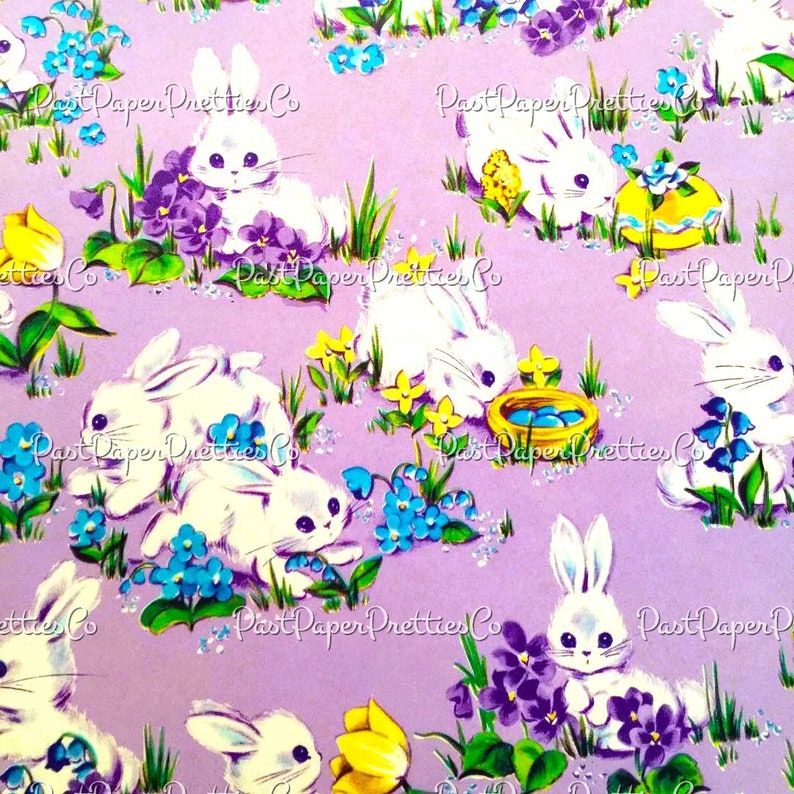 Vintage Printable Easter Gift Wrap 6 Pack Designs Retro Springtime ...