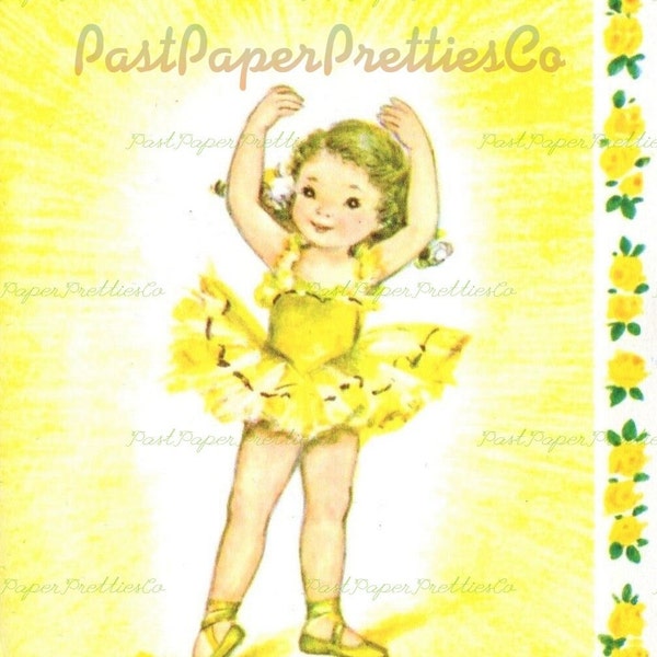 Vintage Printable Little Ballerina Girls Art Print Cards 3 Designs PDF Instant Digital Download 3 Cute Little Dancer Dancing Images Clipart